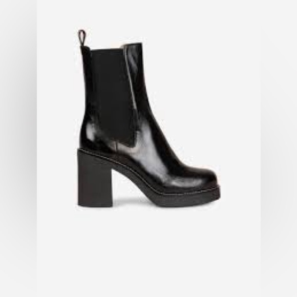 Barbara Bui Shoes - NWOB Barbara Bui Black Elastic Leather Platform Ankle Boots Sz-US-9.5/EU-39.5